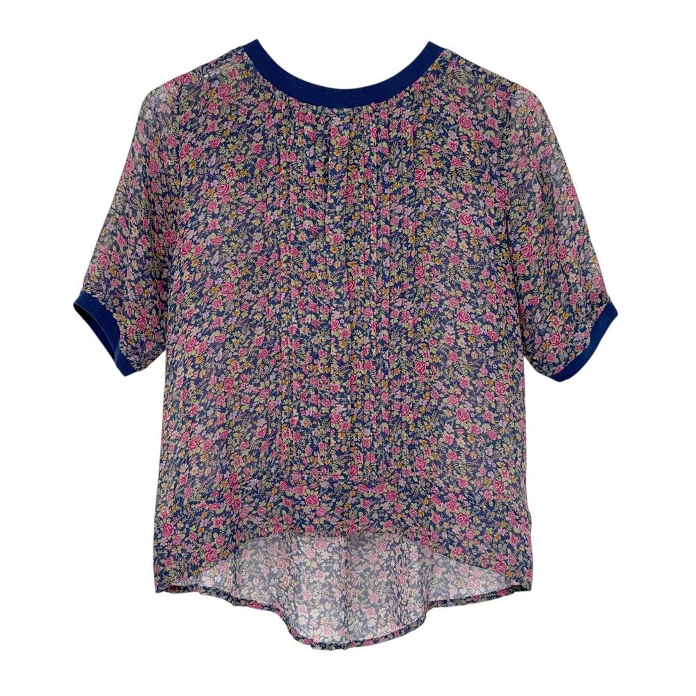 ANTHROPOLOGIE One Fine Day Floral Silk Blouse XS